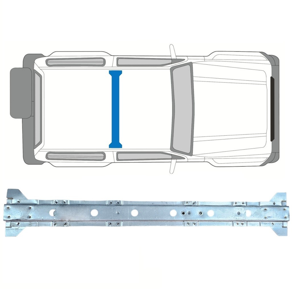 Reinforced floor repair panel for Suzuki Samurai 1981- / Right