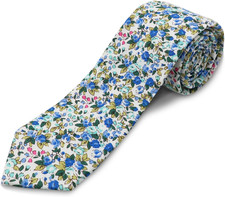 Cotton Floral Ties for Men 2.76" Men's Skinny Tie Linen Flower Printed Neck Tie