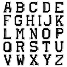 Alphabet Letters Black 2" Letter Patch, Your Choice 1, Iron/Sew On