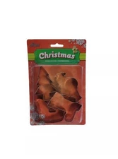 Vintage Fox Run Brand Set Of 4 Christmas Metal Cookie Cutters Recipes Open Box