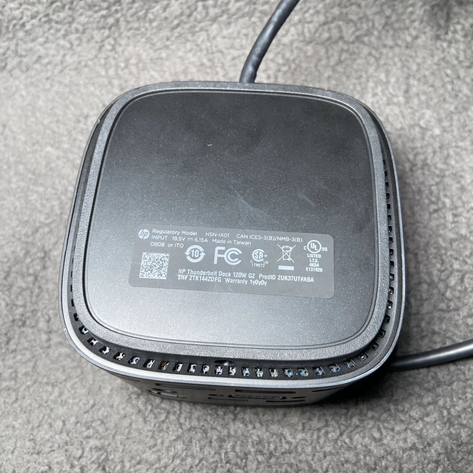 HP HSN-IX01 Combo Cable Thunderbolt Dock USB-C Docking Station w/ AC - Image 4 of 4