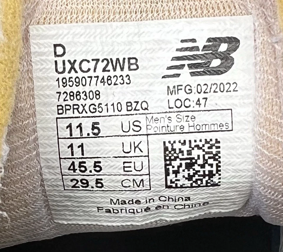 New Balance XC 72 Sea Smoke Nimbus Cloud UXC72WB Men’s Size 11.5D Used No Box - Image 2 of 4