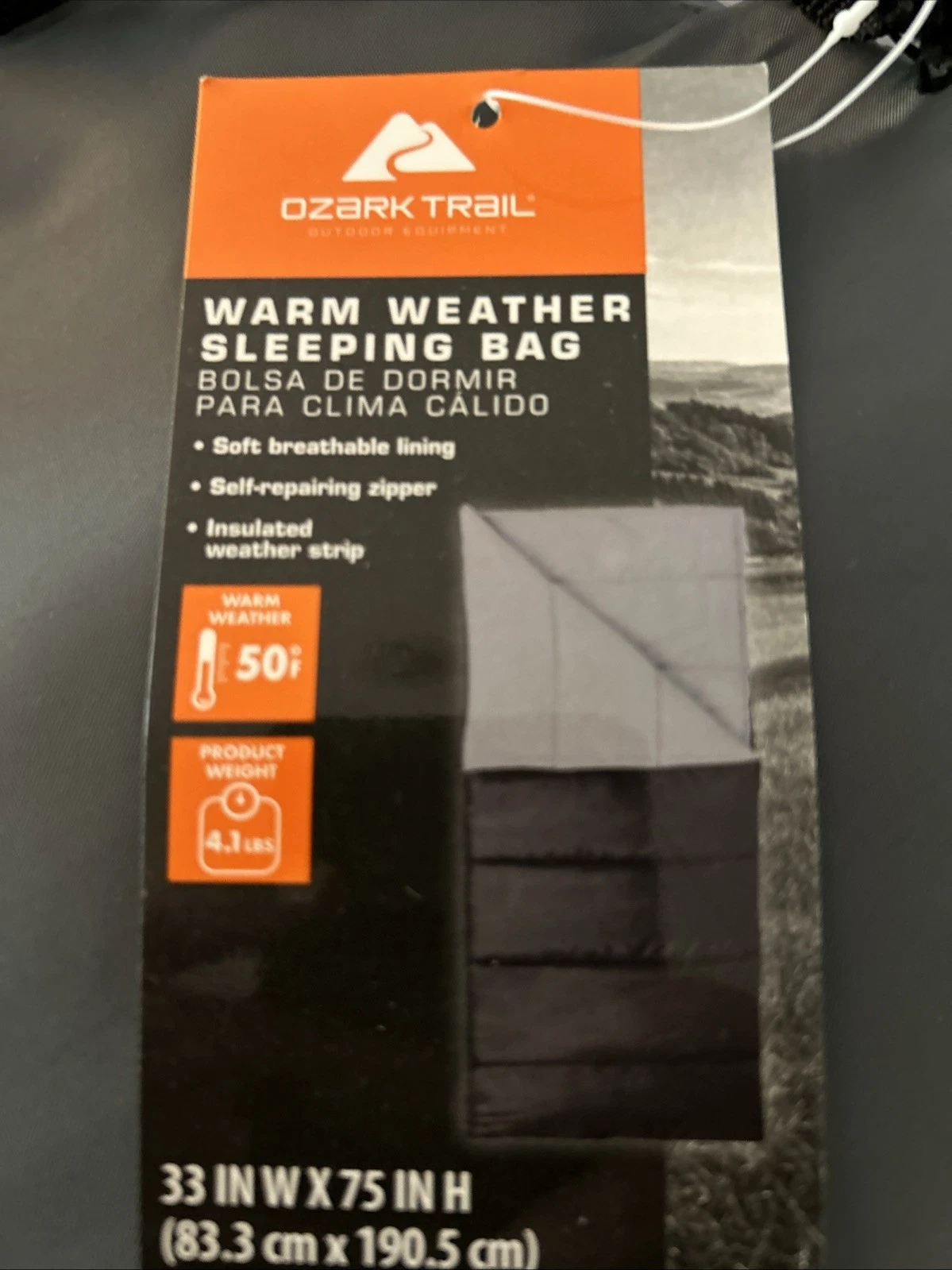 Ozark Trail Sleeping Bag 50°F Warm Weather Camping Red 33x75 Lightweight New