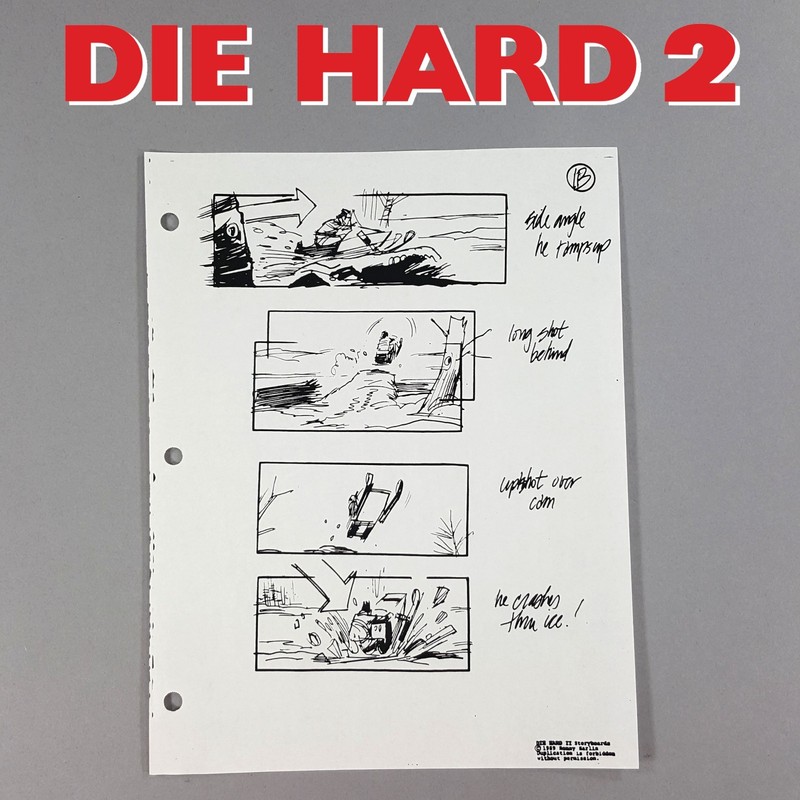 Image 7 of Die Hard 2 - Production Used Storyboard, Bruce Willis Snowmobile Chase, Prop 1B