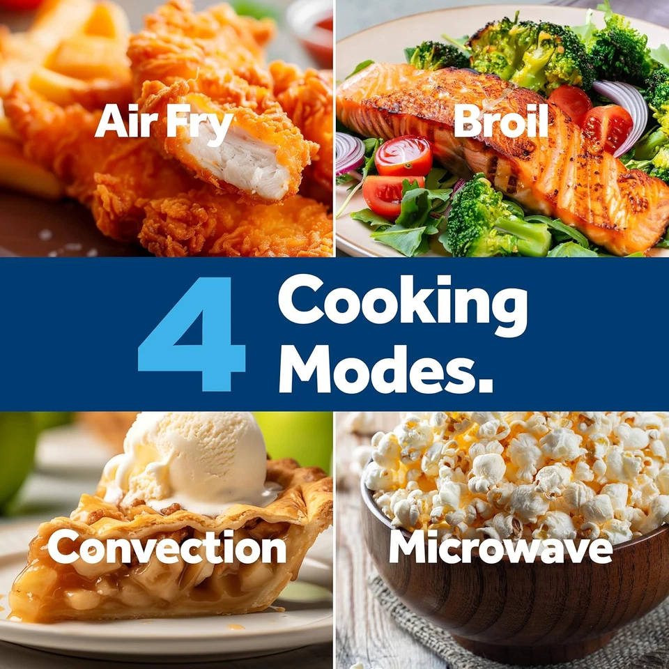 4-in-1 Microwave Oven 1050W Air Fryer Convection Broiler 1.0 Cu Ft Stainless Ste - Image 4 of 4