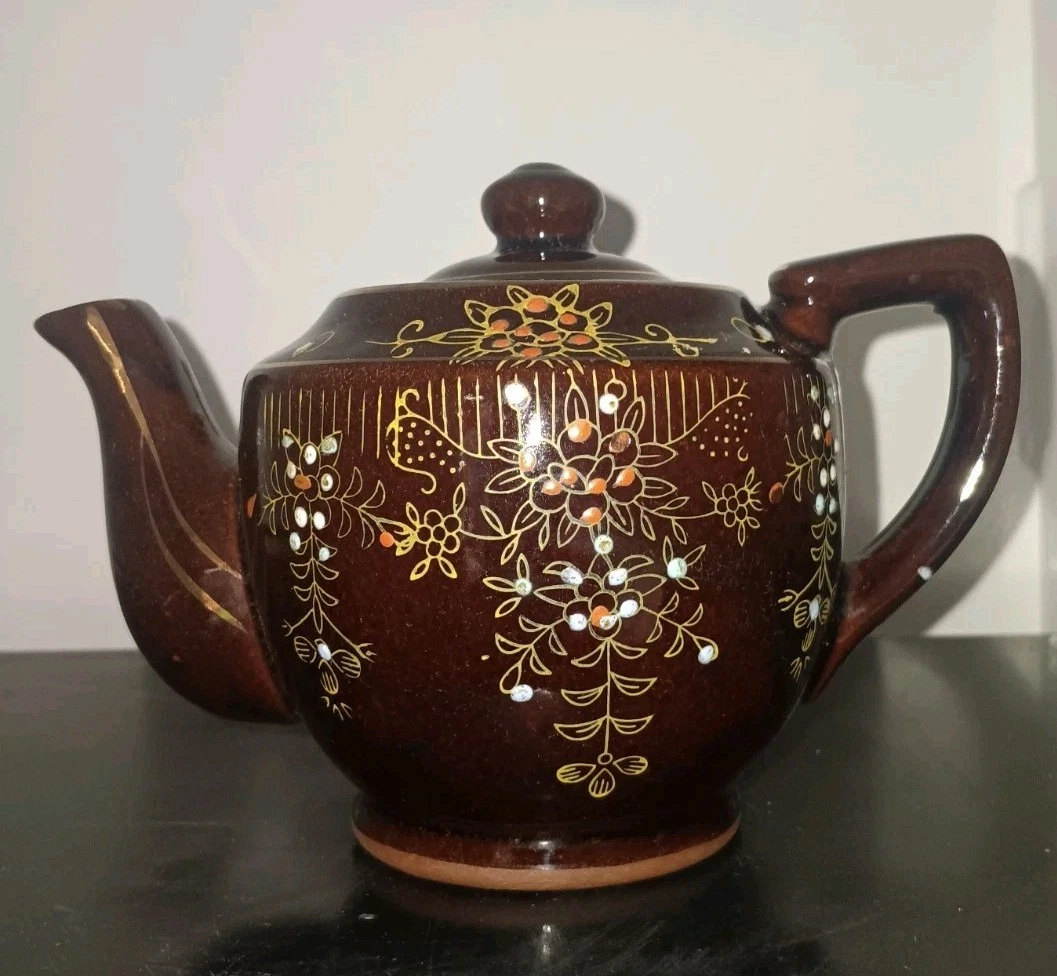 日本手绘茶叶罐古董日本茶壶| eBay