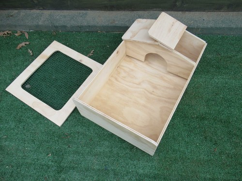 CASETTA PER TARTARUGHE DI TERRA CON TERRARIO E RETE 60x40x20H - Afbeelding 3 van 4