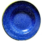 OVER & BACK  LARGE 14" PASTA BOWL PATTERN SOJOURN BLUE SPECKELED  MADE IN ITALY