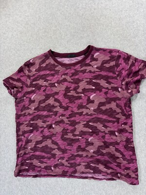ATM 100% Cotton Camouflage Short Sleeve Crew Tee Shirt (Women's XL) Purple