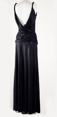 NWT BCBG GIRLS GODDESS PLUNGING NECKLINE OR OPEN BACK MAXI DRESS BLACK SIZE M