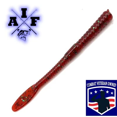 ALL IN FISHING LURES 4” 30ct Red Bug Beaver Tail worm bait bass fishing Drop Shot Ned Rig