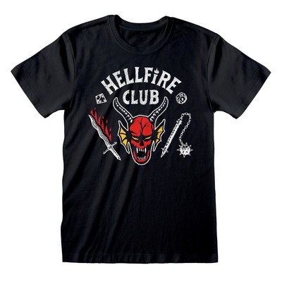 Stranger Things T-Shirt  Schwarz Unisex Hellfire Club Logo Black