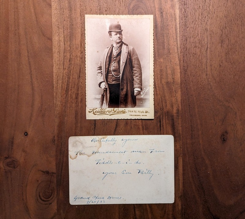 1893 Cabinet Card Minstrel Female Impersonator BILLY WILLIAMS + Signed Autograph