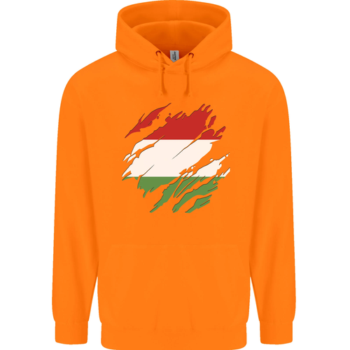 Torn Hungary Flag Hungarian Day Football Childrens Kids Hoodie - Picture 32 of 76