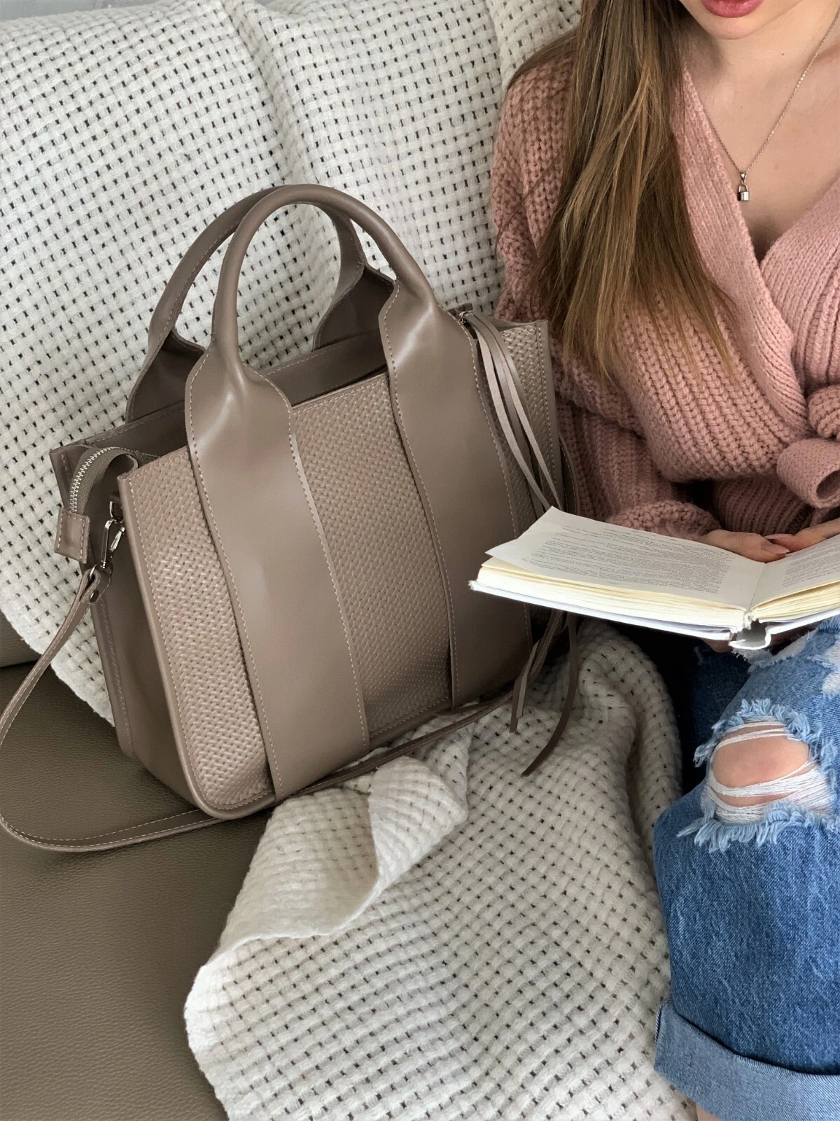 COACH Borsa a mano donna VERA PELLE Laidies nera tracolla viola tote borsetta