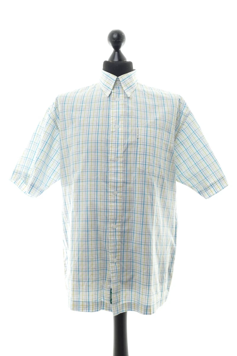 Ben Sherman Camicia a maniche corte da uomo a quadri grandi taglia in vino, 2XL-5XL, vino, XXL