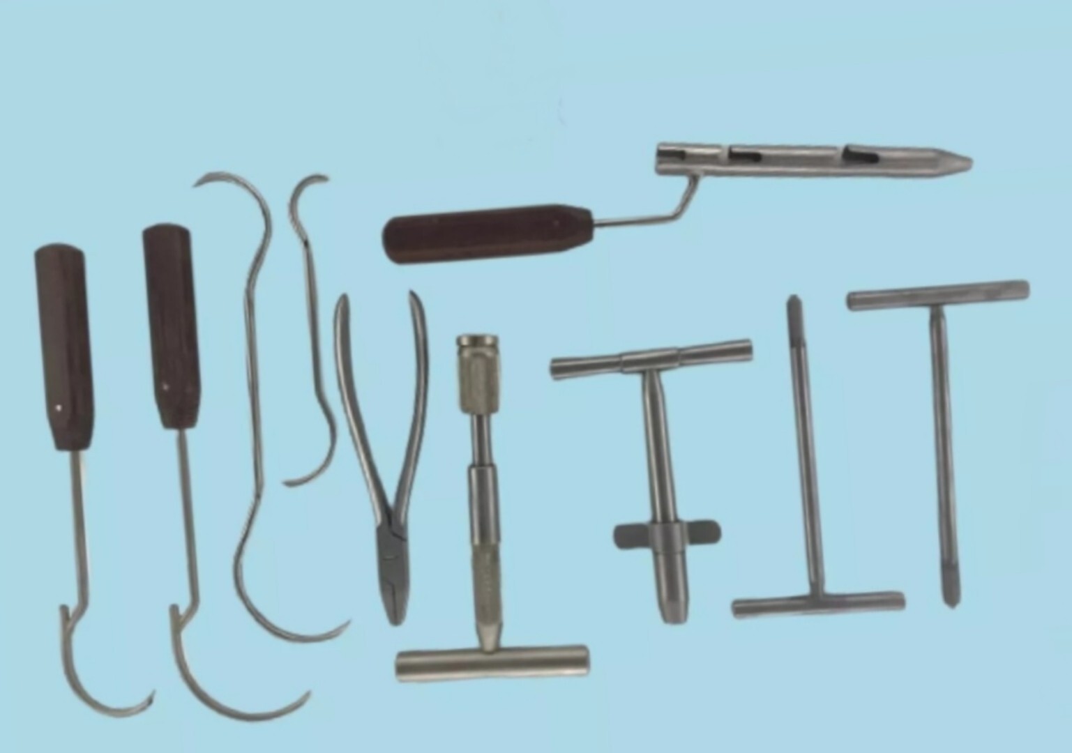 Wire Tightner Instrument WIRE TIGHTENER & WIRE PASSER K WIRE INSTRUMENTS SET 10 PCS ORTHOPEDIC ...