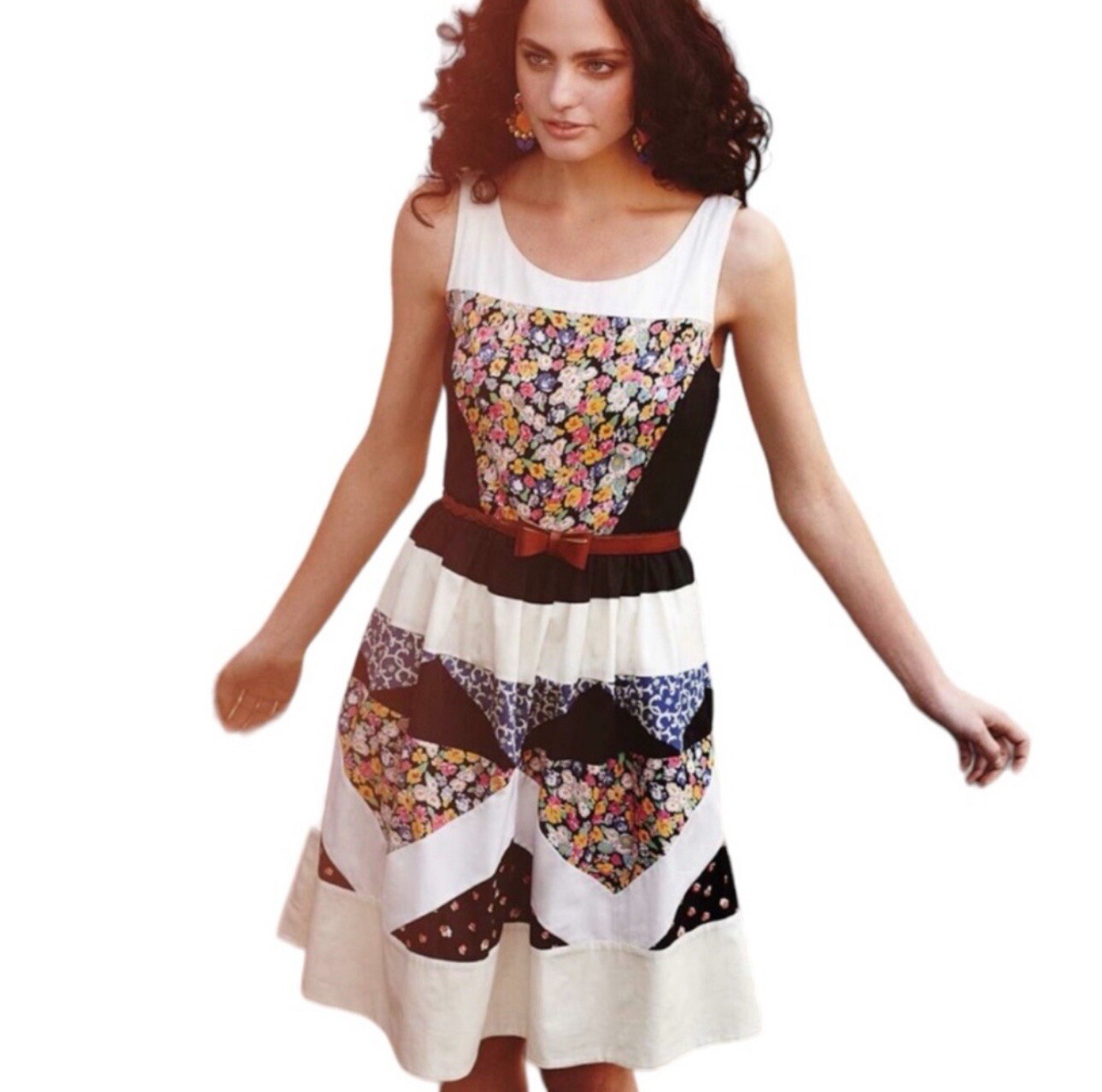 Anthropologie Leifnotes Ivete Patchwork Dress 4 R… - image 2