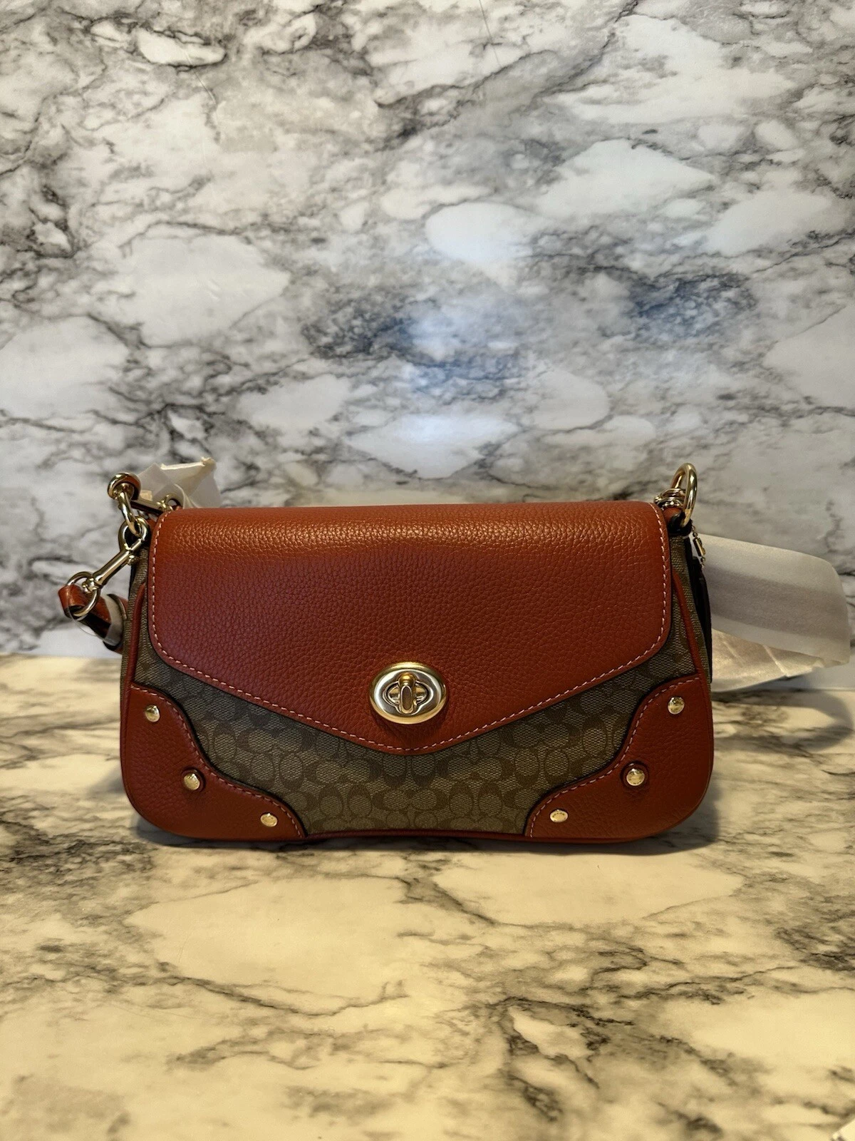 Borsa a tracolla Coach MN SIG MILLIE CE639 IM KAKI TERRACOTTA