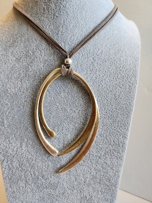 30'' Large Artisan Made Two Toned Necklace Brand New