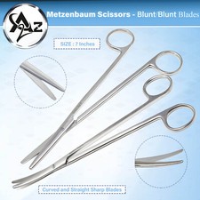 2x Metzenbaum Scissors Straight & Curved 7"Plastic Surgery Dissecting Veterinary