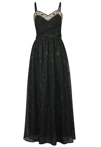 XL BLACK BLING BOHEMIAN LINED CHIFFON FORMAL PROM PAGEANT BOHO PARTY MAXI DRESS