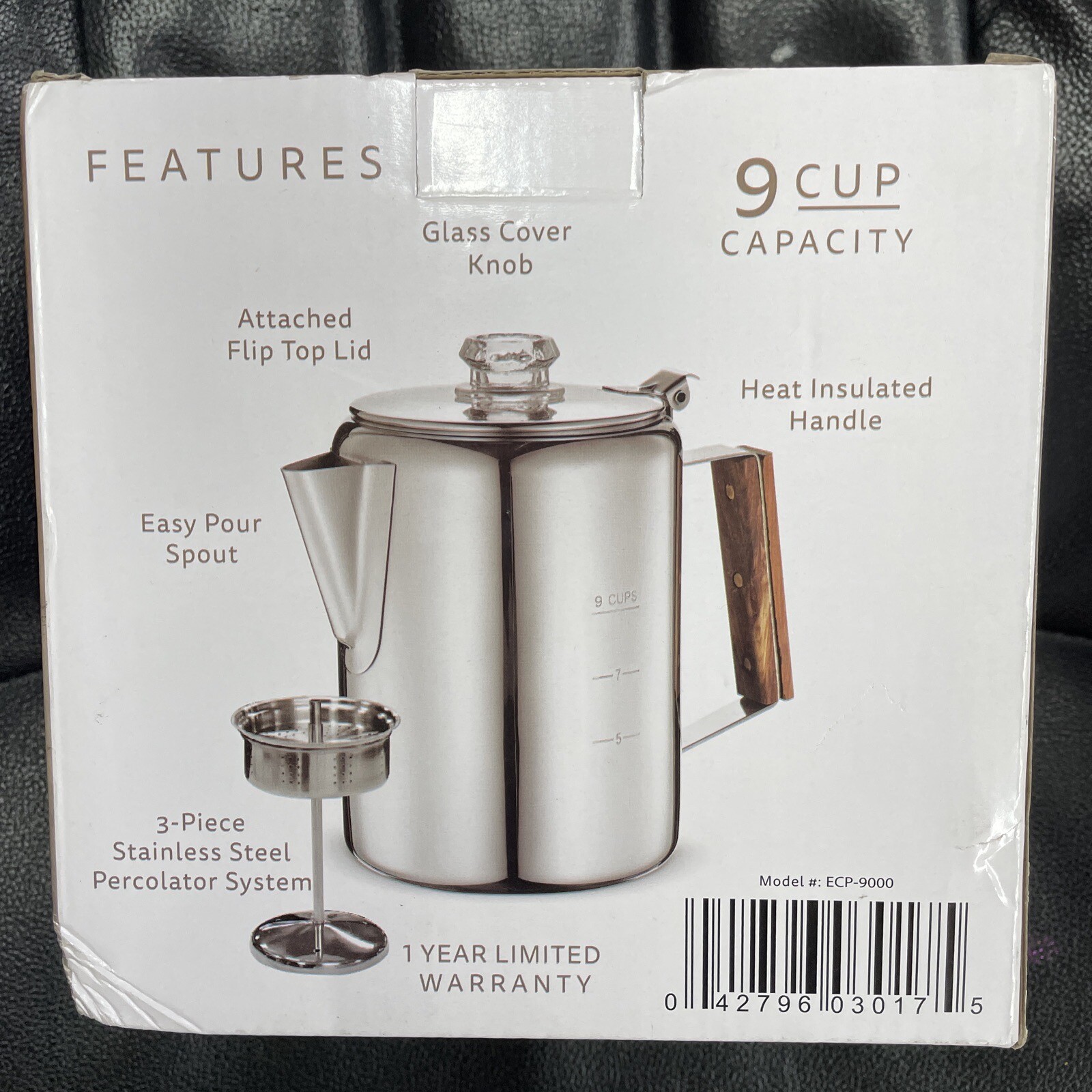 Eurolux Percolator Coffee Maker Pot 9 Cups Durable 9 CUP silver for