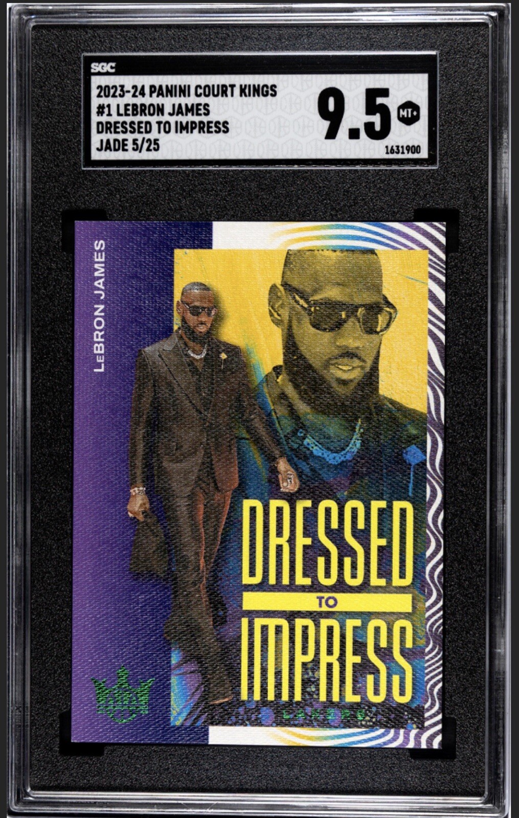 LeBron James 2023-24 Panini Court Kings Dressed To Impress Jade 5/25