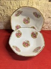 Vintage COURTING COUPLE Gold Accent Demitasse Bowls Pair Of Bowls Very Nice