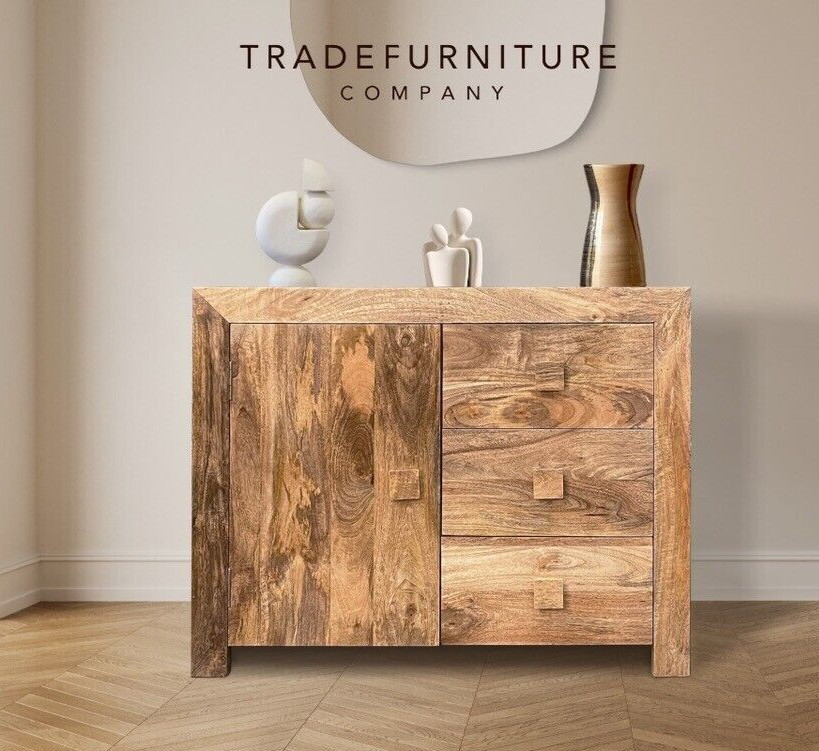 SOLID MANGO WOOD SMALL LIGHT DAKOTA SIDEBOARD NEW INDIAN FURNITURE