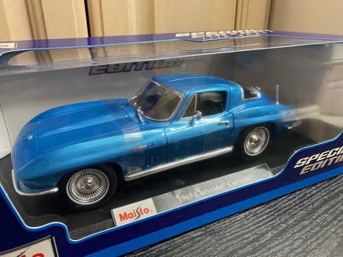MAISTO 1965 BLUE CHEVY CORVETTE SPECIAL EDITION BXD 1:18 DIECAST MODEL CAR NEW - Picture 2 of 5