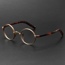Retro Round Full Rim Reading Glasses Women Eyeglass Frames Men Semi-titanium