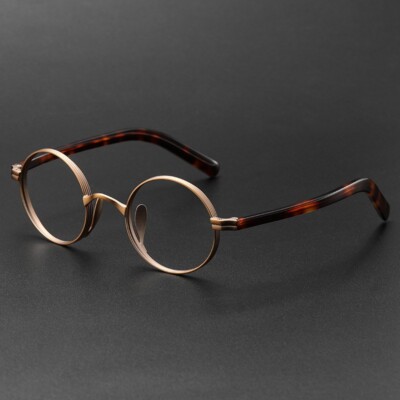 Retro Round Full Rim Reading Glasses Women Eyeglass Frames Men Semi-titanium