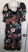 Bardot Women Black Floral Dress - Size LARGE (10)