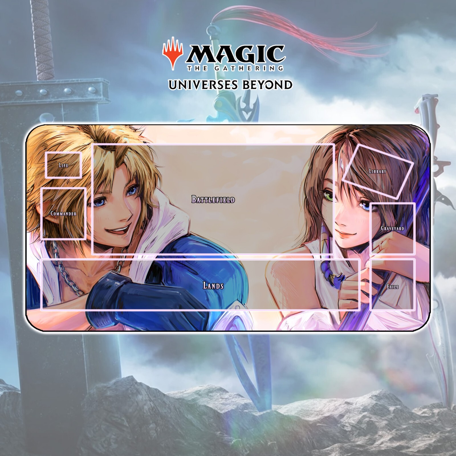 Playmat Yuna & Tidus - MTG Magic The Gathering x Final Fantasy