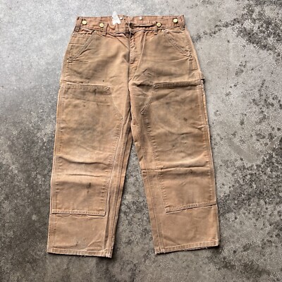 Vtg Carhartt Double-Knee Dungaree Carpenter Pants Distressed