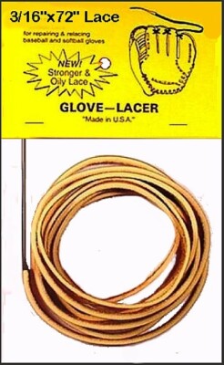 Tan ~ BASEBALL GLOVE LACER ~ REPAIR kit ~ Leather ~ 3/16'' lace 