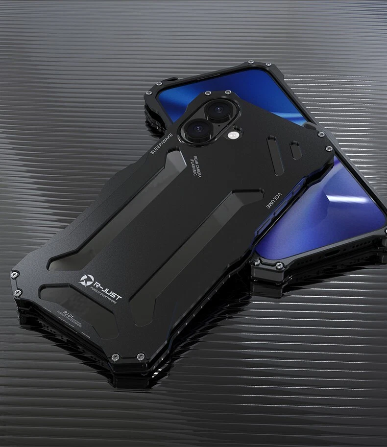 R-JUST Metal Shockproof Armor Back cover Case Fo iPhone 16 15 14 13 12 Pro Max + - Picture 18 of 19