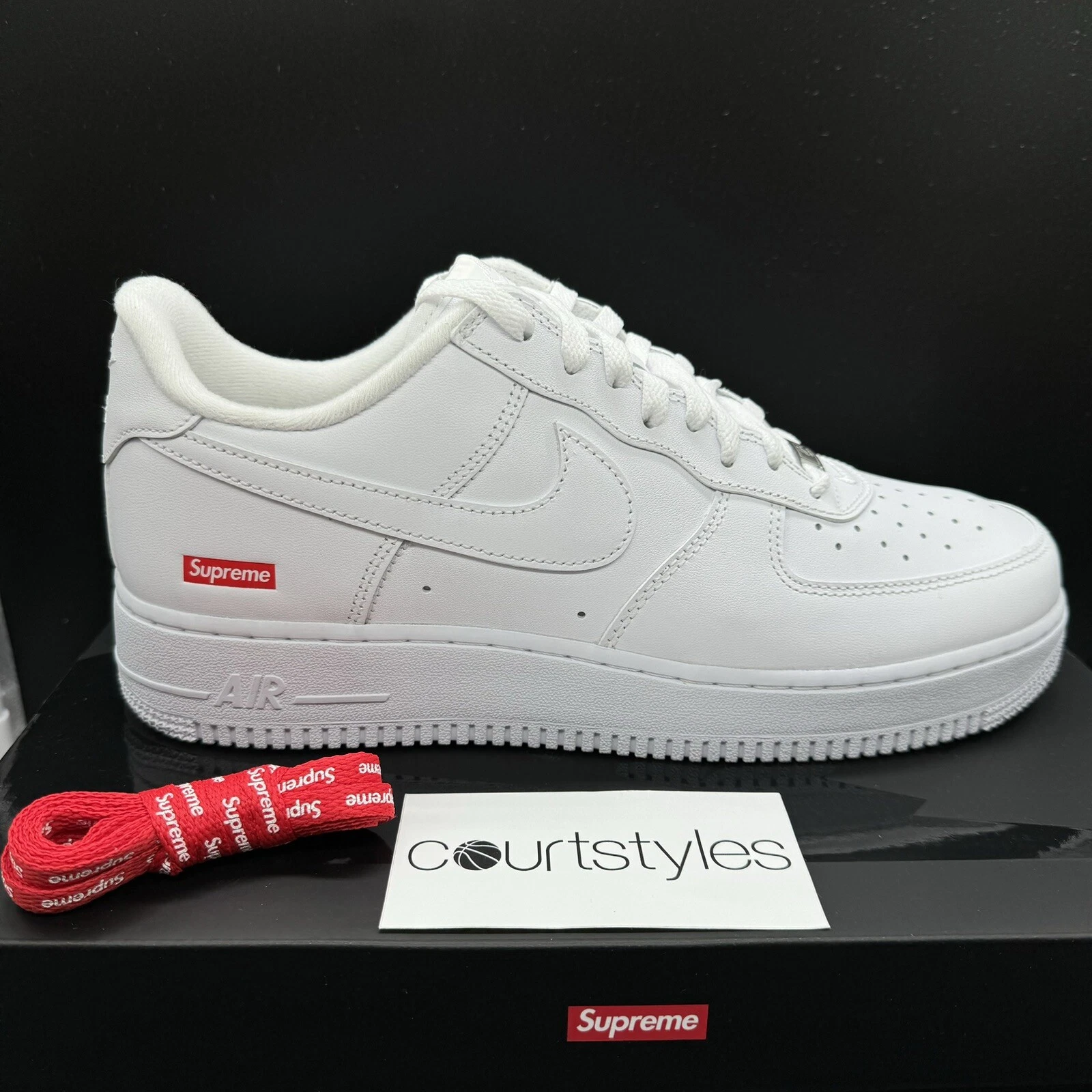 Nike Air Force 1 Low Supreme Triple Blanc CU9225 100 Livraison rapide neuve