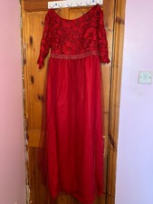 Red long prom dresses ball gown