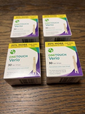 OneTouch VERIO Blood Glucose Test Strips 120CT (30x4) Exp 06/27