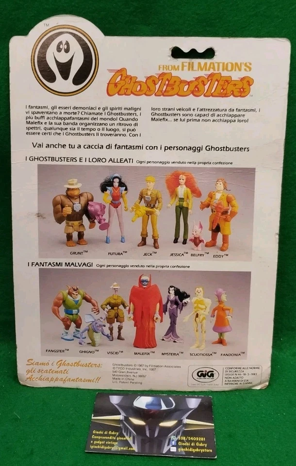 Ghostbusters Filmation's FANDONIA, Fib Face Double Face, 1987 TYCO GIG, New Misb - Imagen 2 de 4
