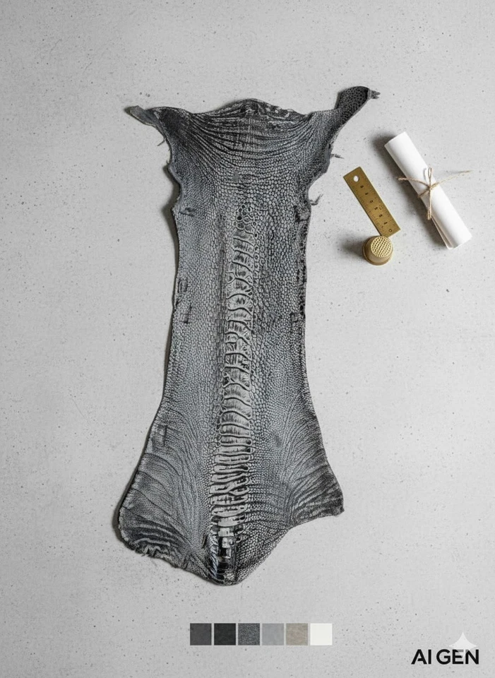 Char de cuero genuino con patas de avestruz | Piel bronceada exótica para carteras, correas de reloj Foto 2 de 4