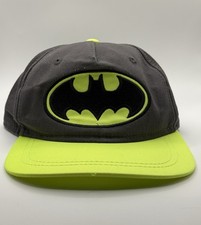 Batman Logo DC Youth OSFM Neon Yellow  Gray Baseball Cap Snapback Hat