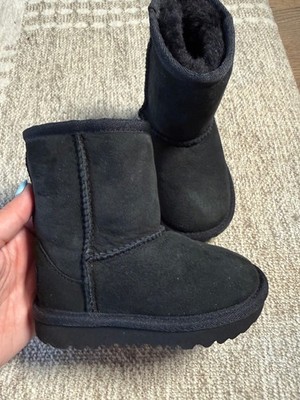UGG Girls' Black Classic Short Boots