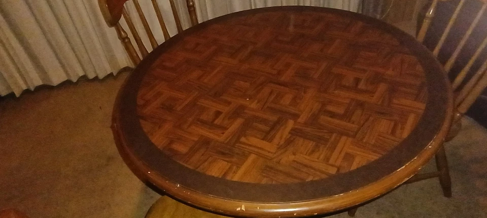 Wood Dining Table and Chairs with 4 Chairs Kitchen Table Set - Image 2 of 4