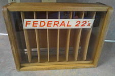 VINTAGE FEDERAL 22 AMMO AMMUNITION STORE COUNTER DISPLAY CASE