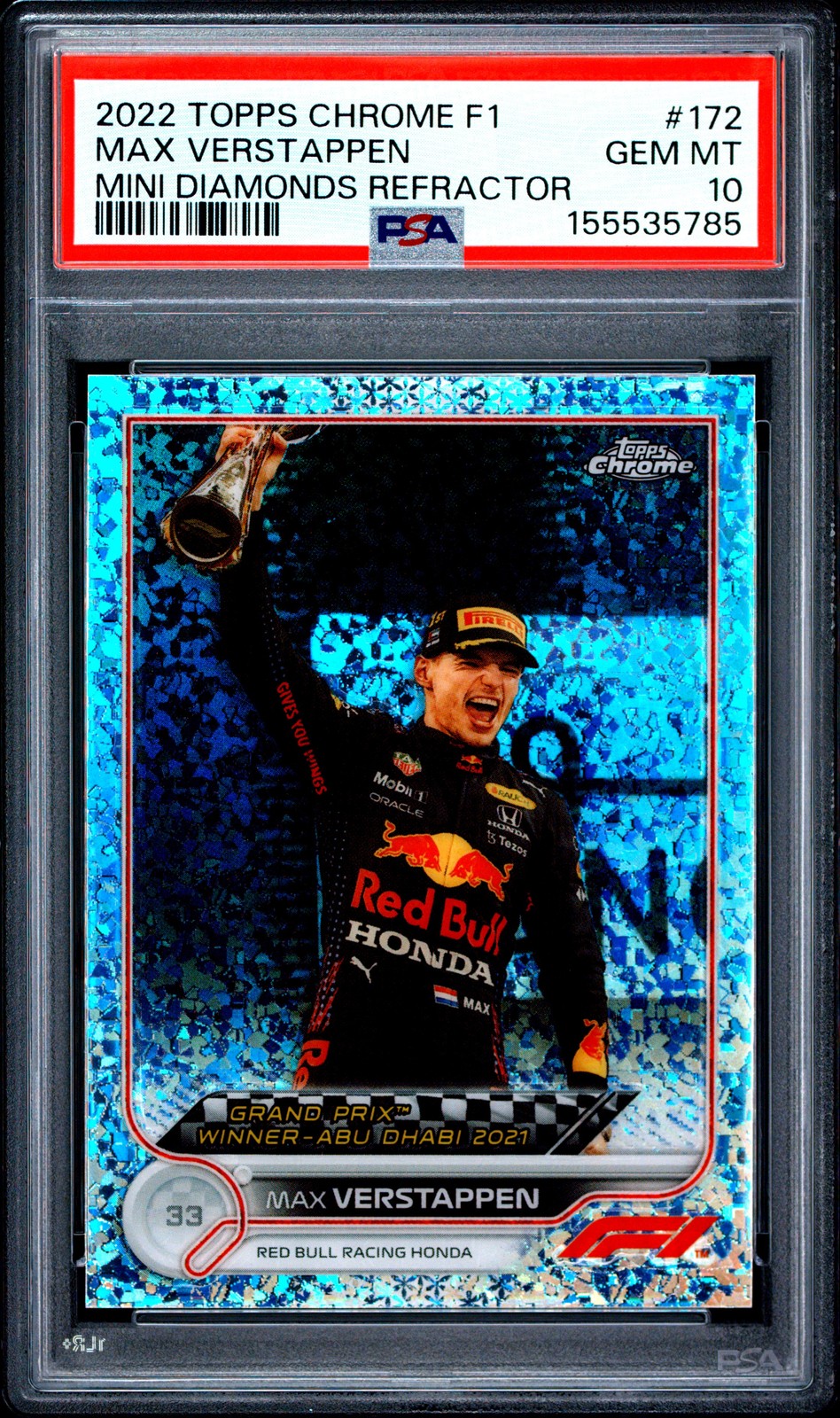 2022 TOPPS CHROME FORMULA 1 #172 MAX VERSTAPPEN 101/299 PSA 10