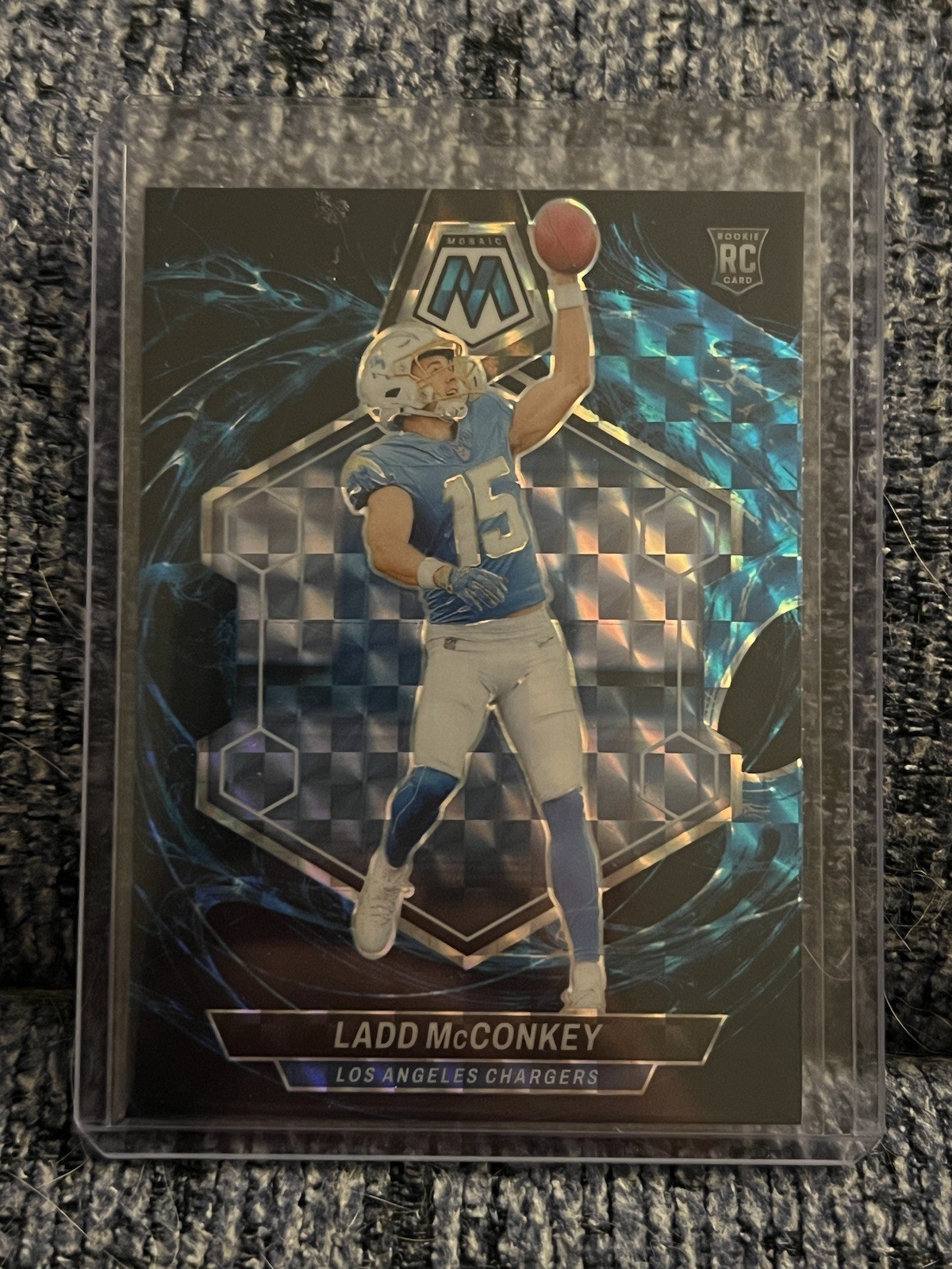 2024 Panini Mosaic - Ladd McConkey #334 Genesis Mosaic Prizm (RC) Case Hit