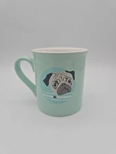 Love Your Mug Pugs & Kisses Kiss At Bottom Of Mug 4.25” Dog Coffee Tea Cup